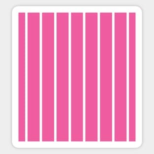 Narrow deep pink and white stripes 2 Sticker